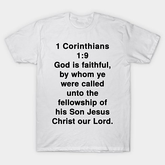 1 Corinthians 1:9  King James Version (KJV) Bible Verse Typography T-Shirt by Holy Bible Verses